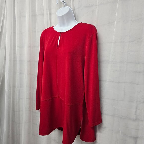 Lauren Ralph Lauren Blouse Red Minimalist Casual Office XL - Picture 5 of 10
